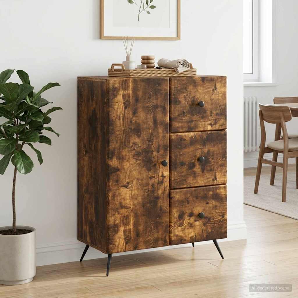 Sideboard Røget eg 66 x 34,5 x 90 cm Konstrueret træ