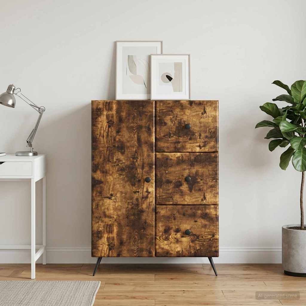 Sideboard Røget eg 66 x 34,5 x 90 cm Konstrueret træ