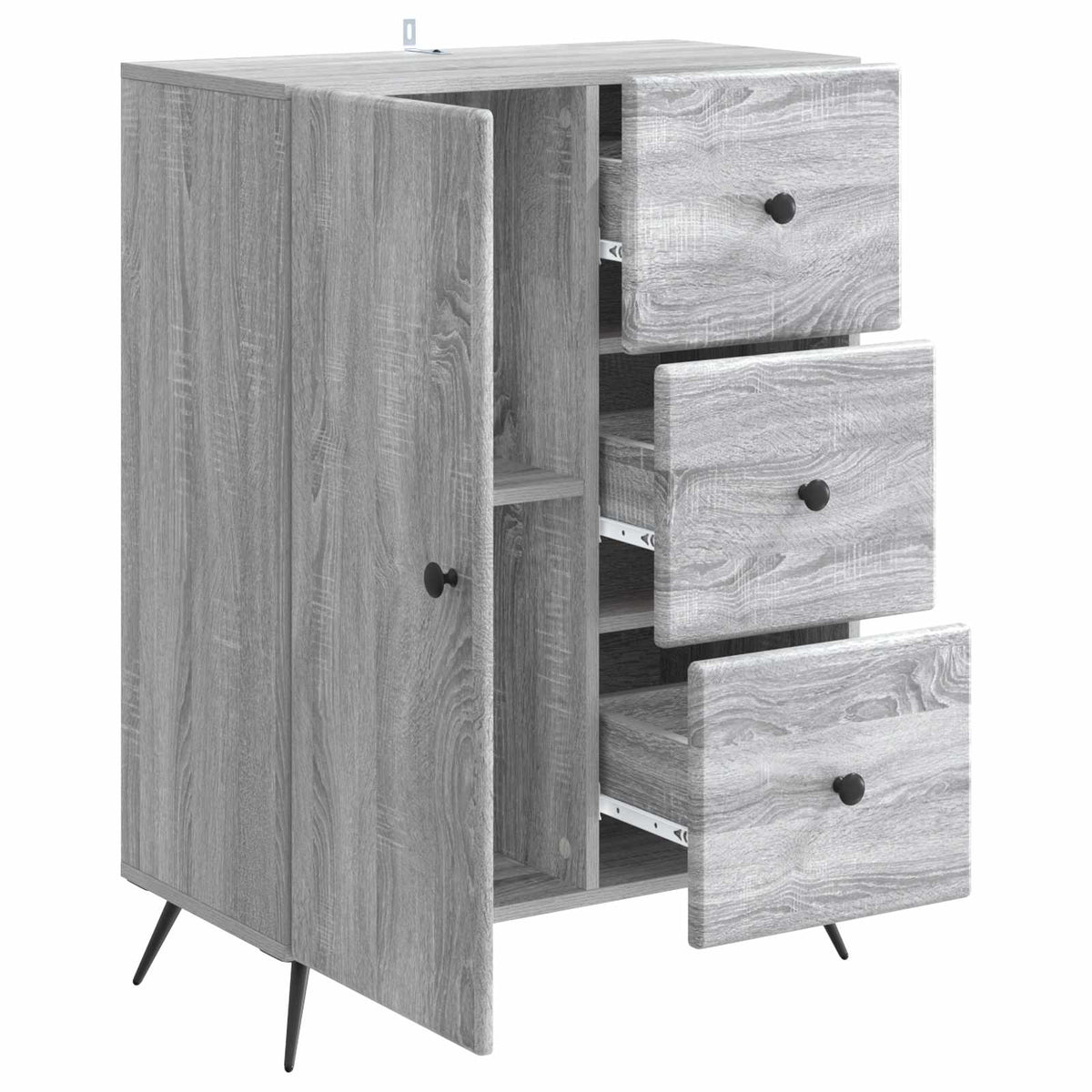 Sideboard Grå sonoma-eg 66 x 34,5 x 90 cm Konstrueret træ