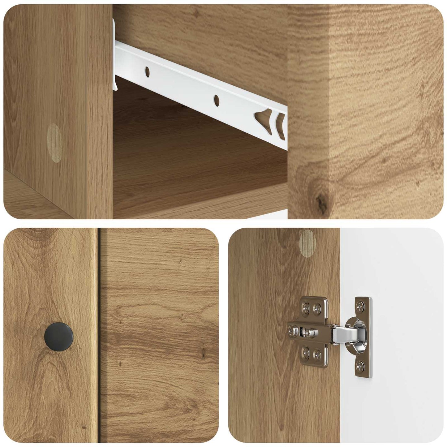 Sideboard Artisan-eg 66 x 34,5 x 90 cm Konstrueret træ