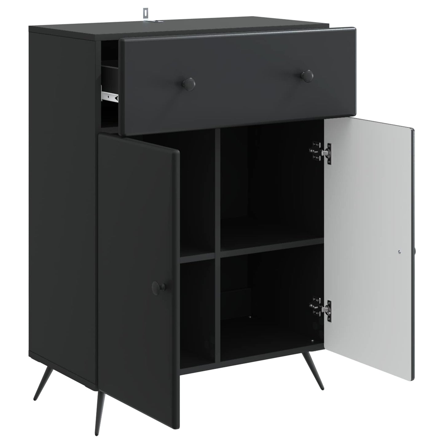 Sideboard Sort 66 x 34,5 x 90 cm Konstrueret træ