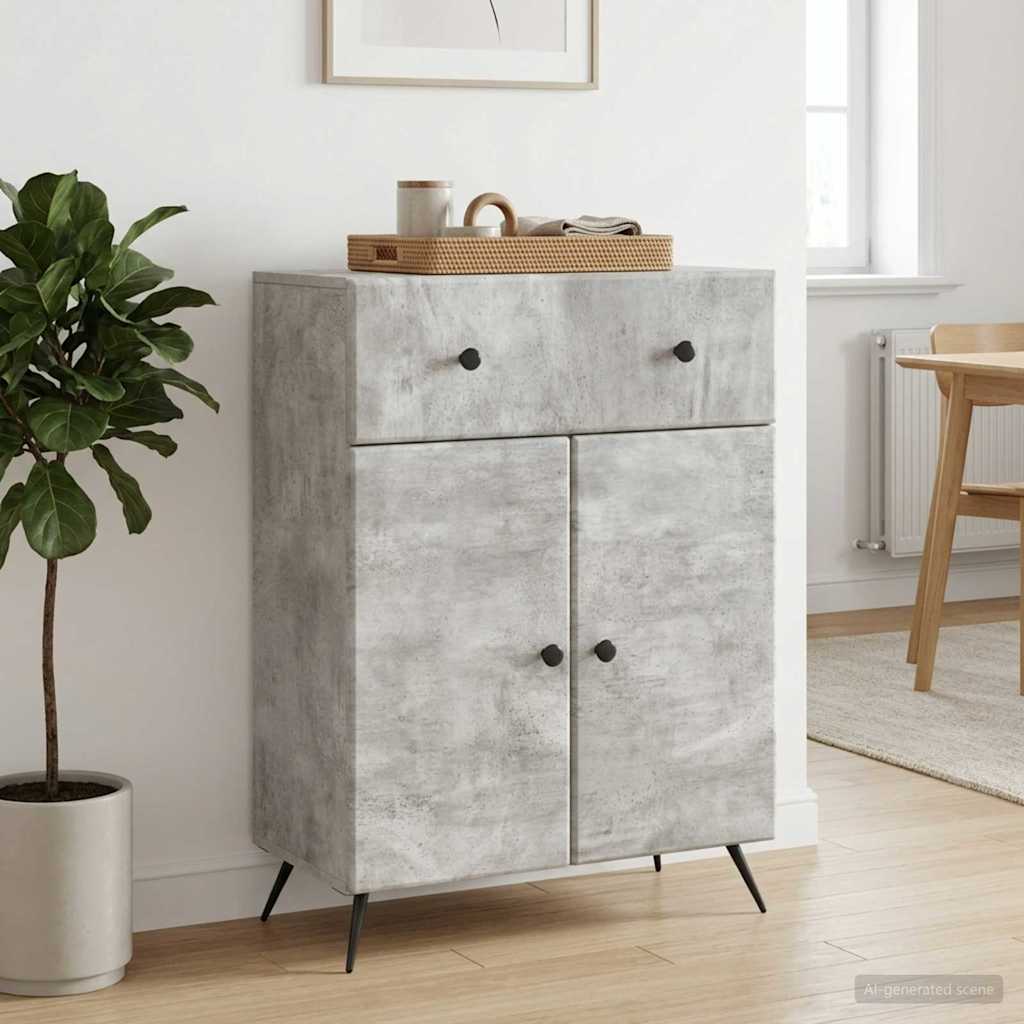 Sideboard Betongrå 66 x 34,5 x 90 cm Konstrueret træ