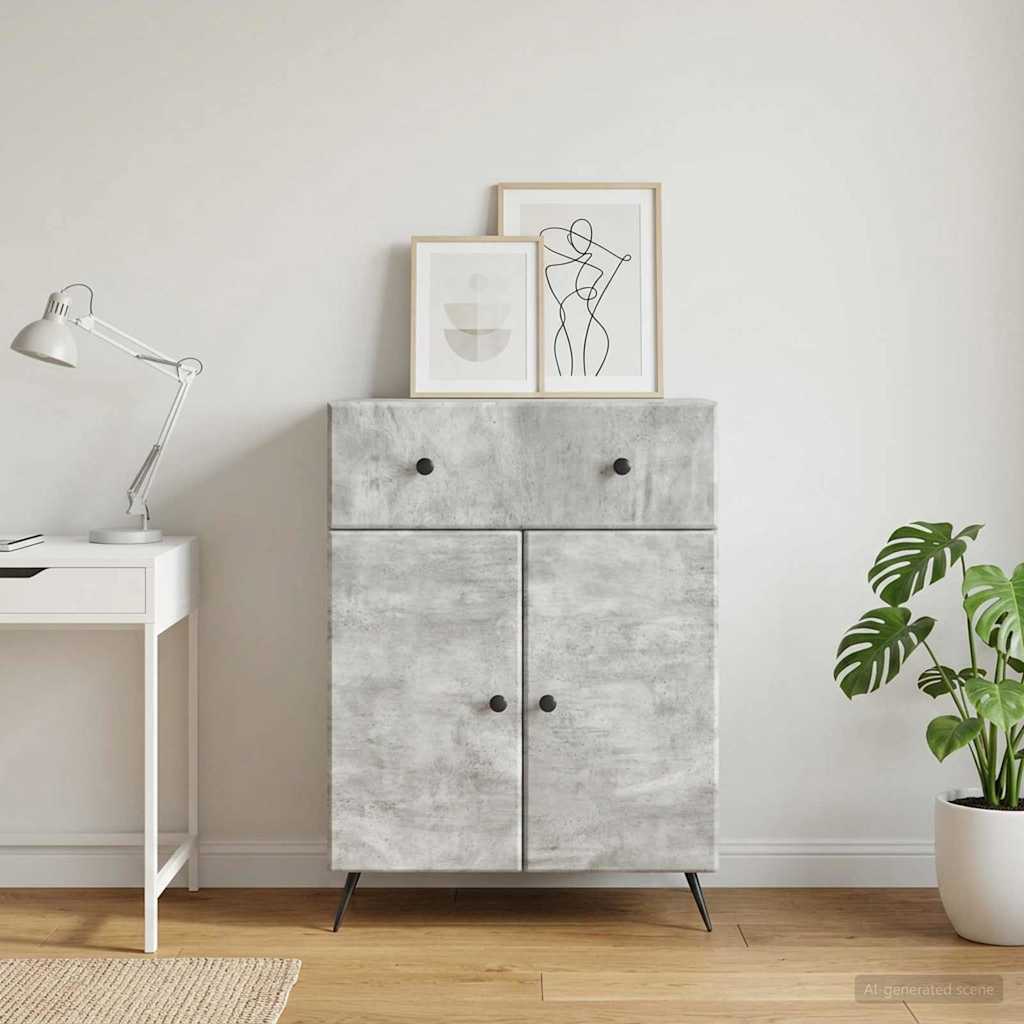 Sideboard Betongrå 66 x 34,5 x 90 cm Konstrueret træ