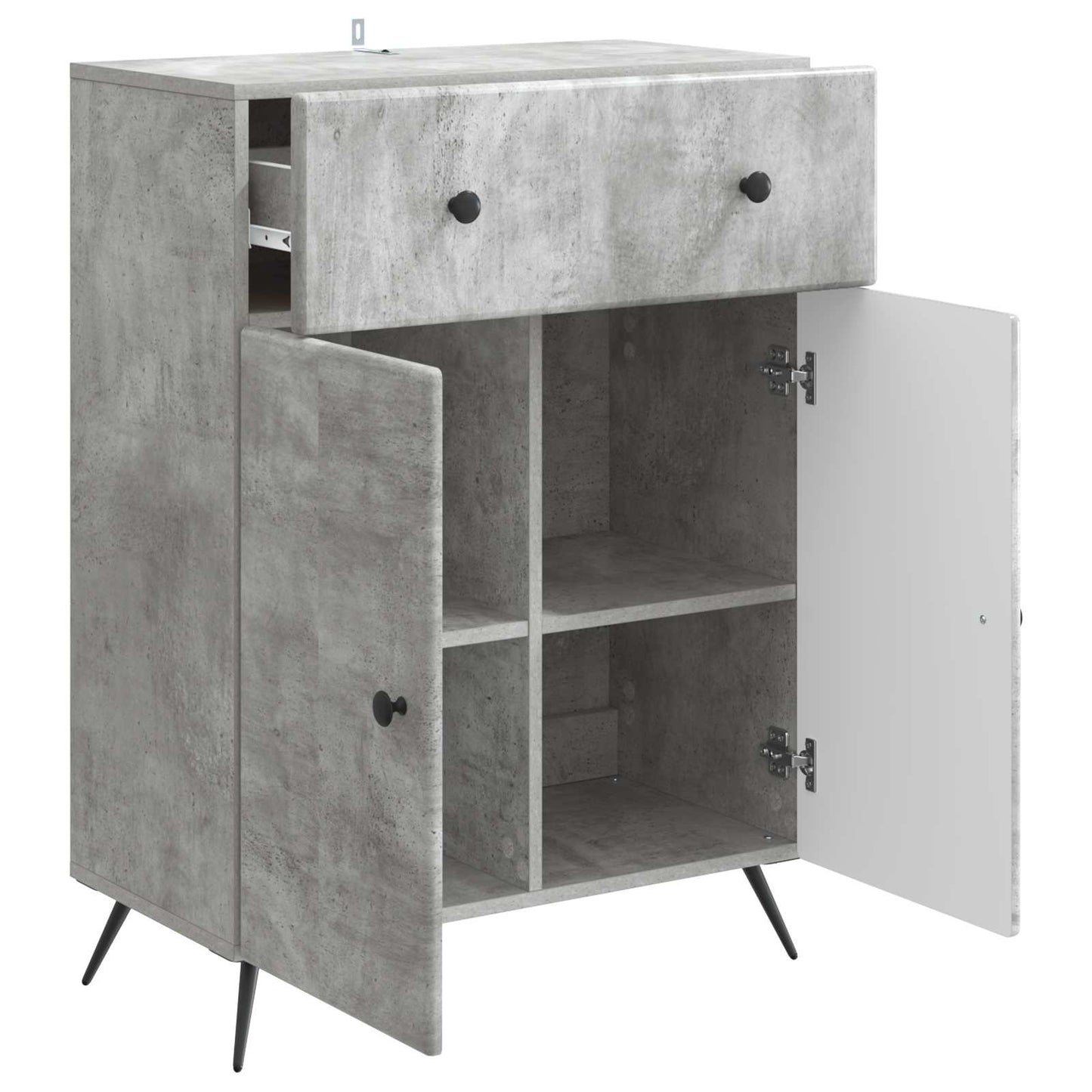 Sideboard Betongrå 66 x 34,5 x 90 cm Konstrueret træ