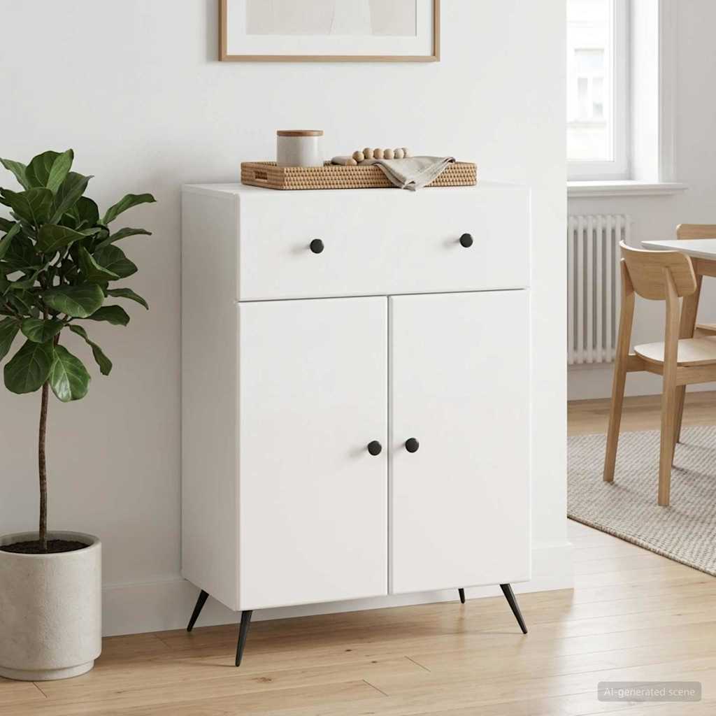 Sideboard Hvid højglans 66 x 34,5 x 90 cm Konstrueret træ