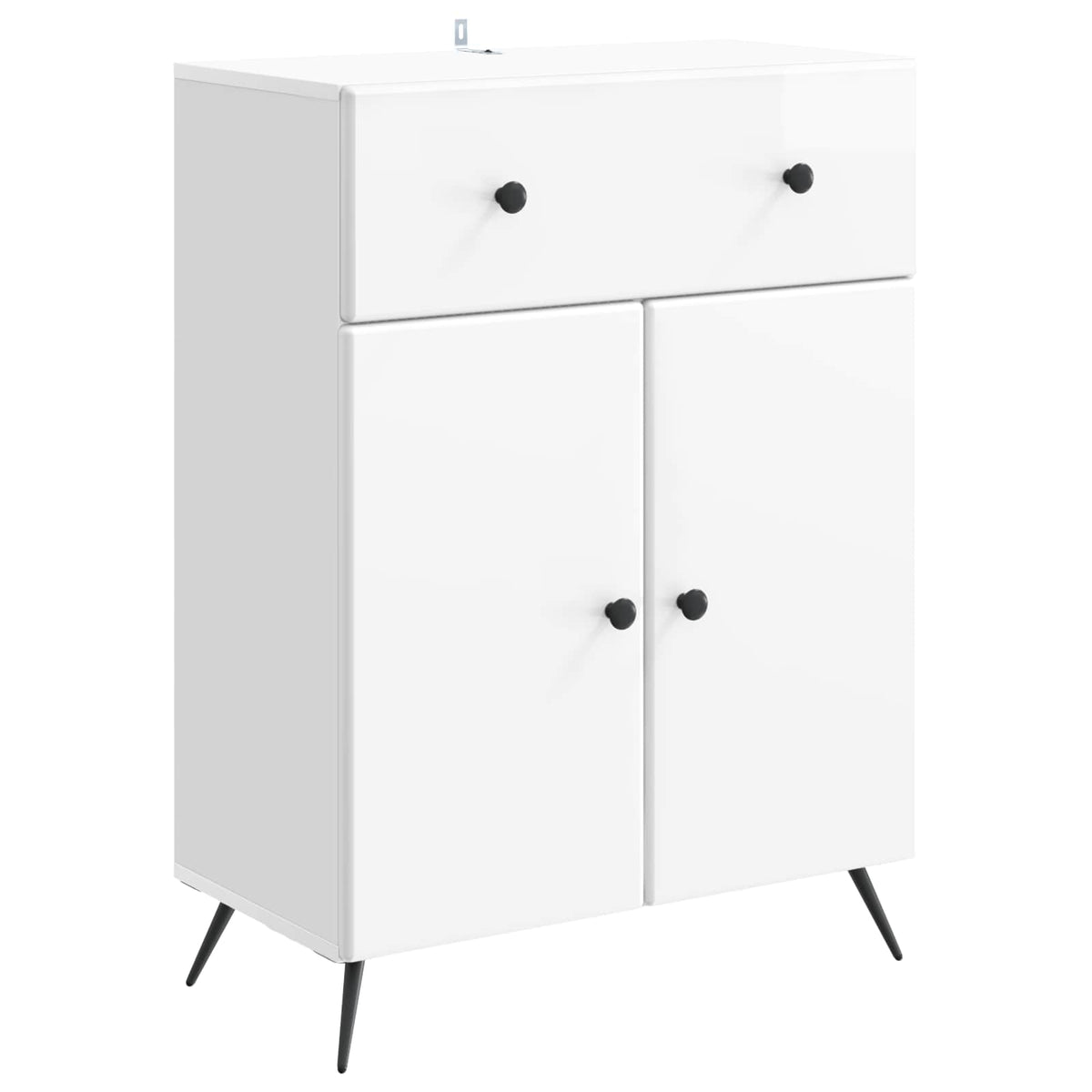 Sideboard Hvid højglans 66 x 34,5 x 90 cm Konstrueret træ