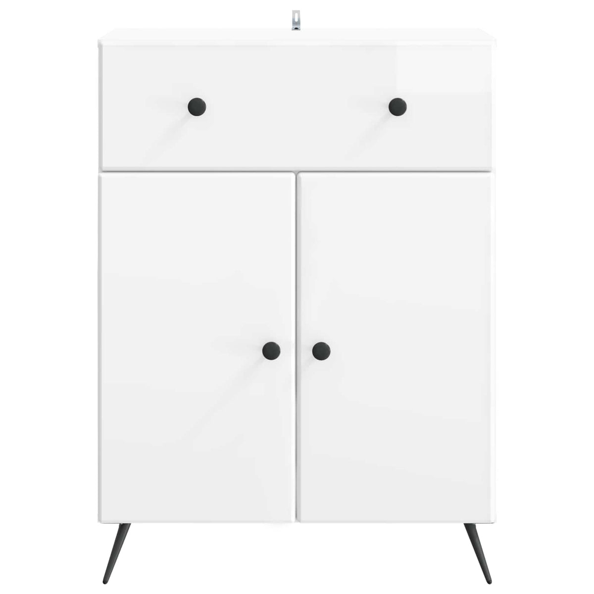 Sideboard Hvid højglans 66 x 34,5 x 90 cm Konstrueret træ