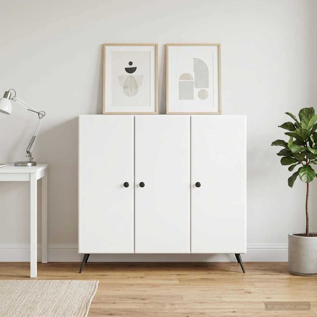 Sideboard Hvid 89 x 34,5 x 80 cm Konstrueret træ