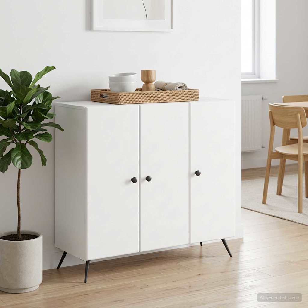 Sideboard Hvid 89 x 34,5 x 80 cm Konstrueret træ