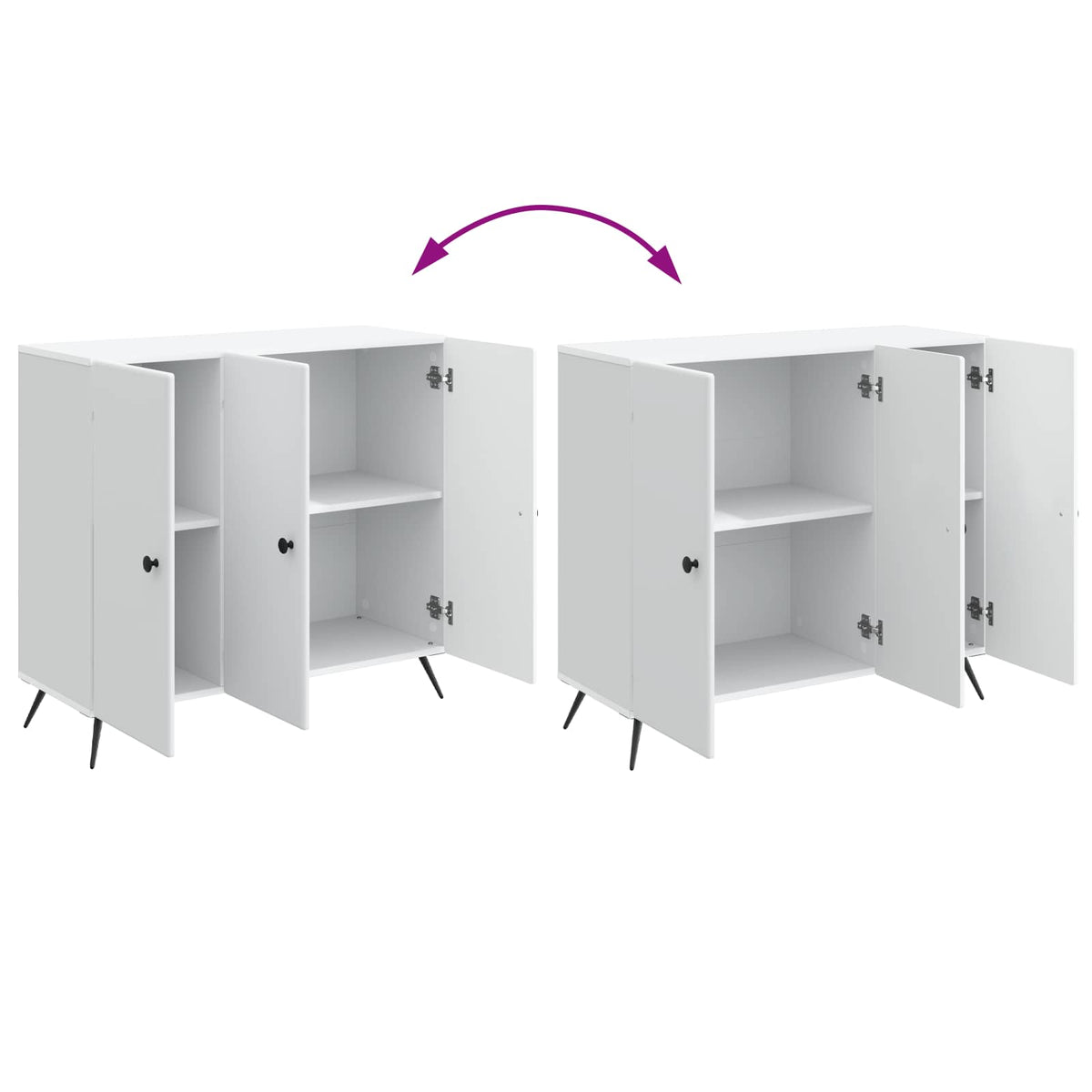 Sideboard Hvid 89 x 34,5 x 80 cm Konstrueret træ