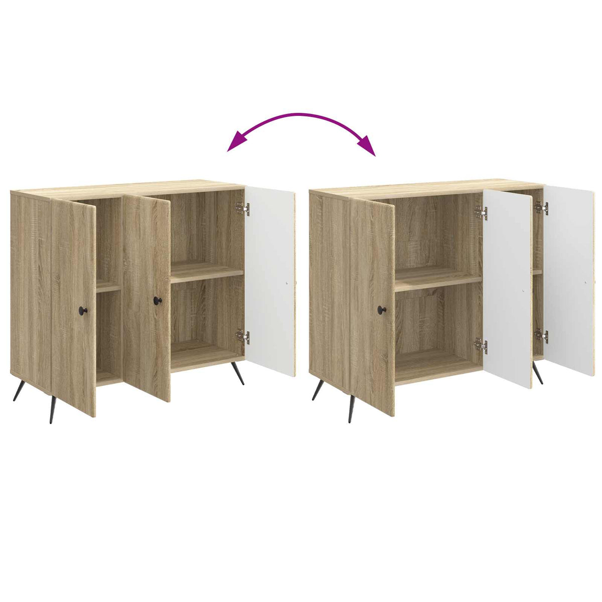 Sideboard Sonoma-eg 89 x 34,5 x 80 cm Konstrueret træ
