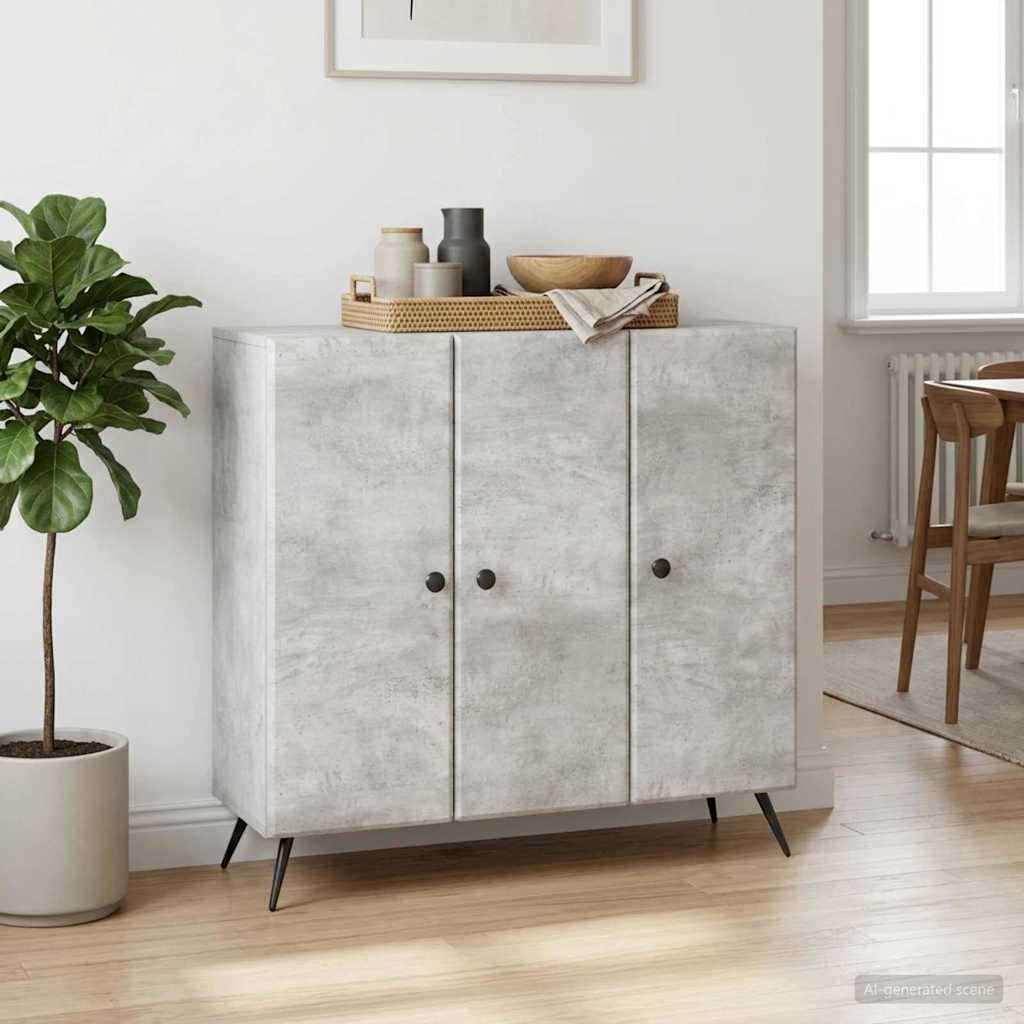 Sideboard Betongrå 89 x 34,5 x 80 cm Konstrueret træ