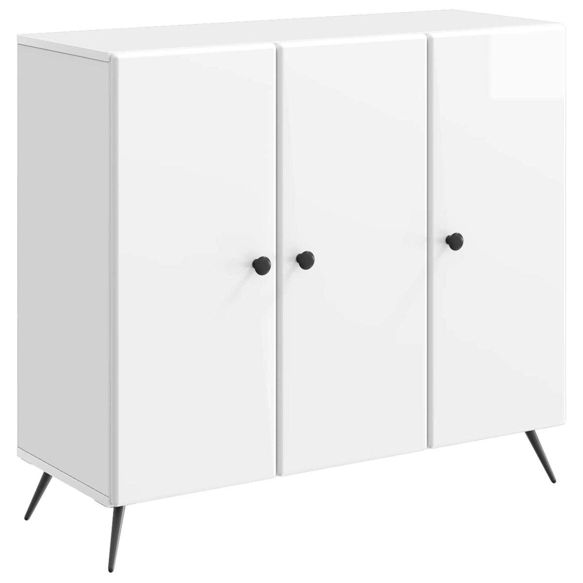Sideboard Hvid højglans 89 x 34,5 x 80 cm Konstrueret træ