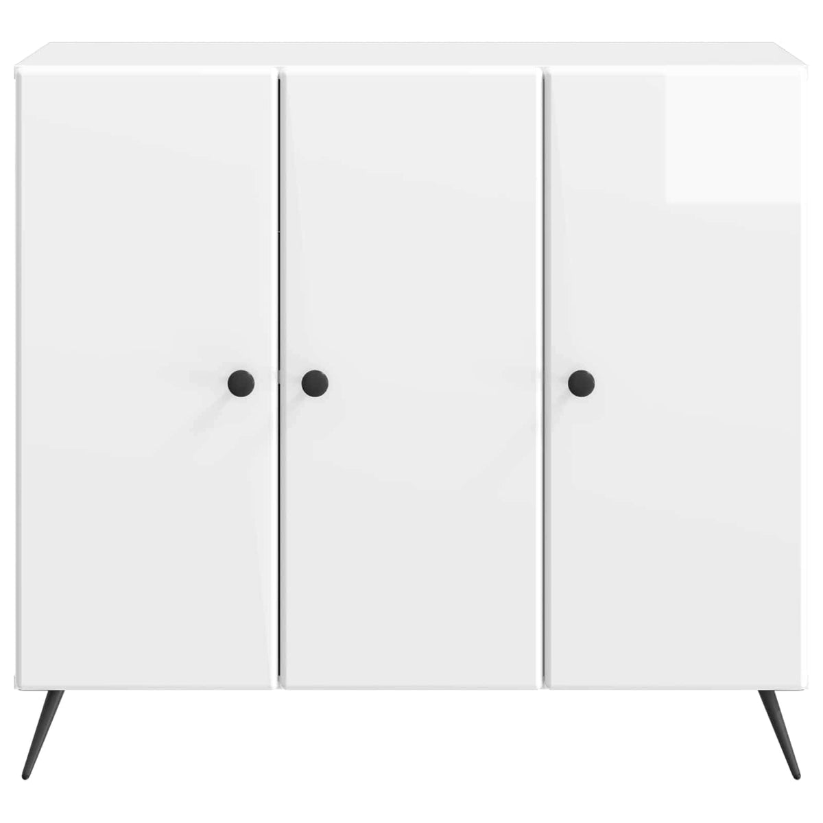 Sideboard Hvid højglans 89 x 34,5 x 80 cm Konstrueret træ