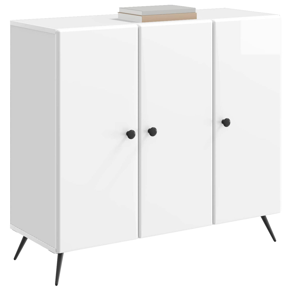 Sideboard Hvid højglans 89 x 34,5 x 80 cm Konstrueret træ