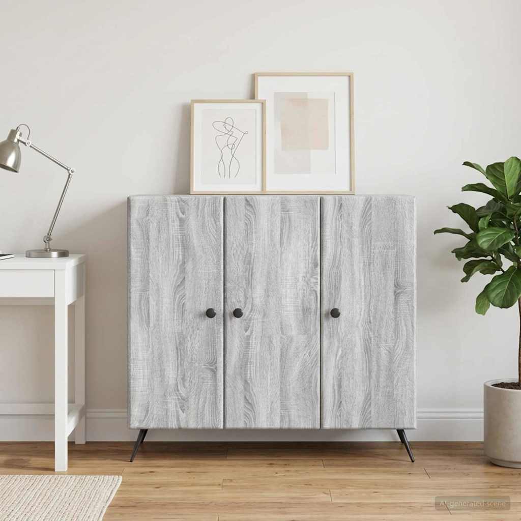 Sideboard Grå sonoma-eg 89 x 34,5 x 80 cm Konstrueret træ