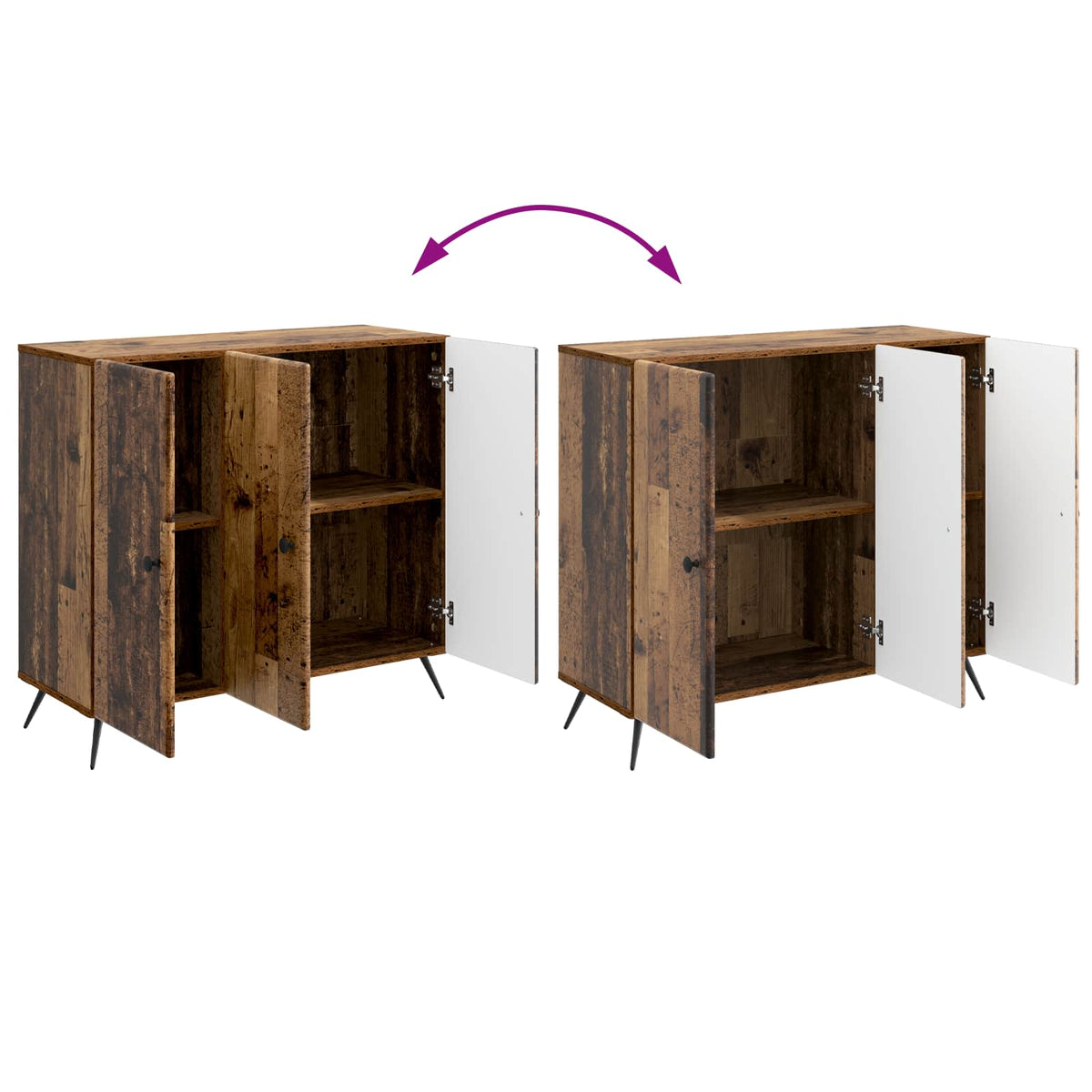 Sideboard Gammelt træ 89 x 34,5 x 80 cm Konstrueret træ