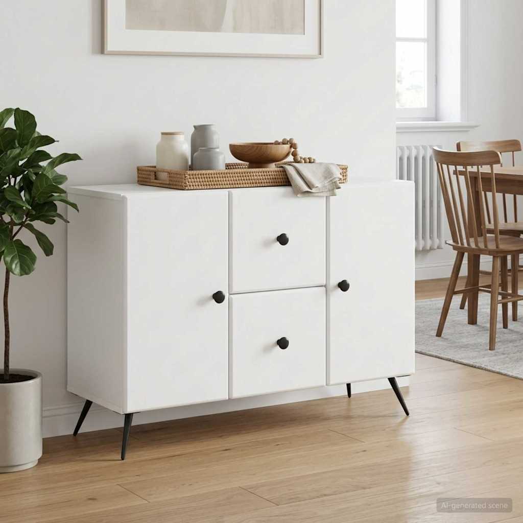Sideboard Hvid 89 x 34,5 x 60 cm Konstrueret træ