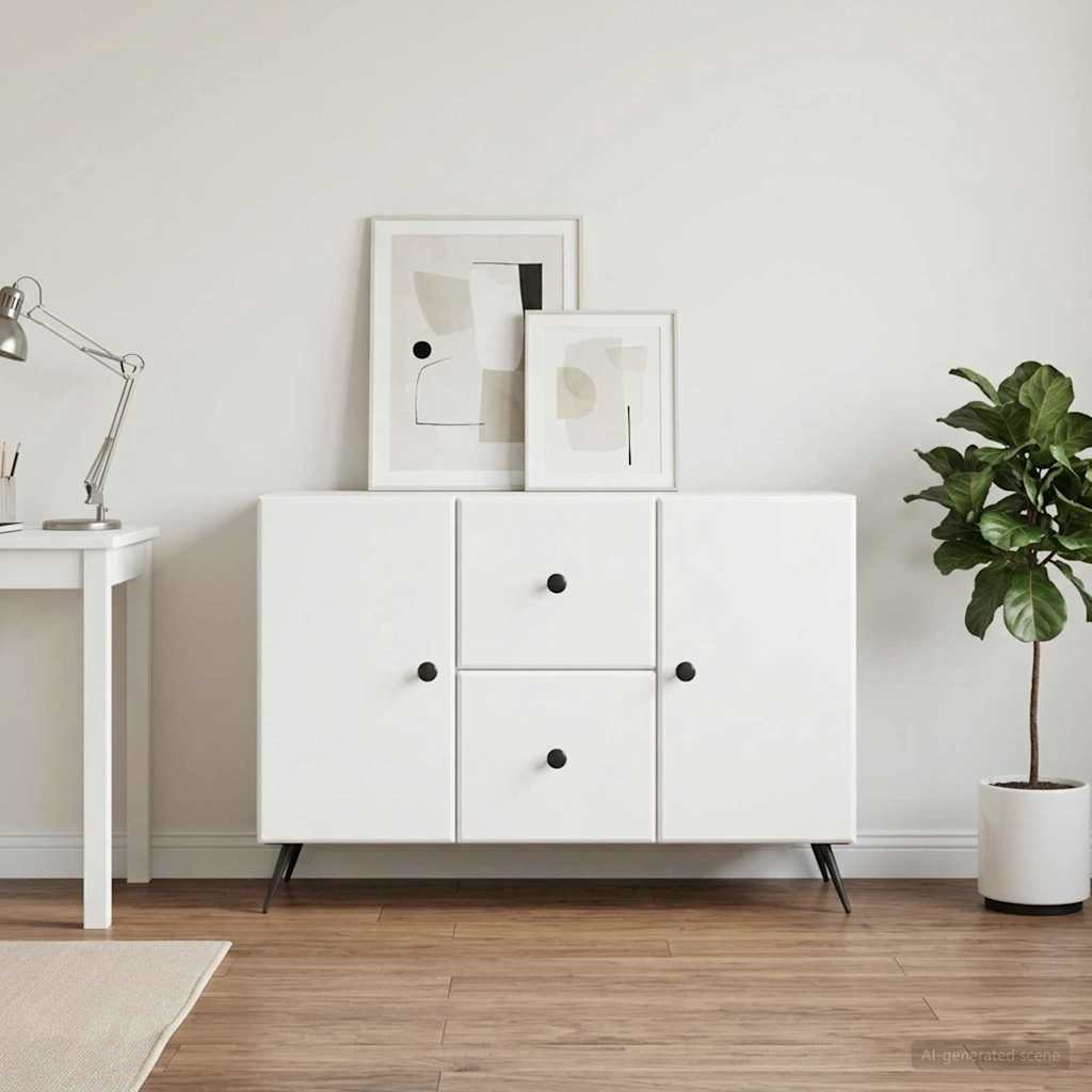 Sideboard Hvid 89 x 34,5 x 60 cm Konstrueret træ