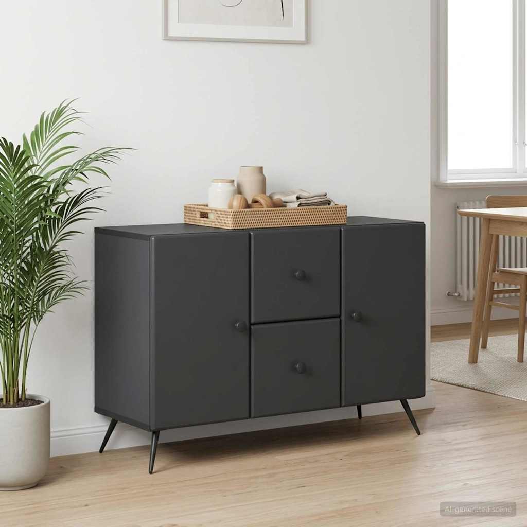 Sideboard med skuffe Sort 89 x 34,5 x 60 cm Konstrueret træ