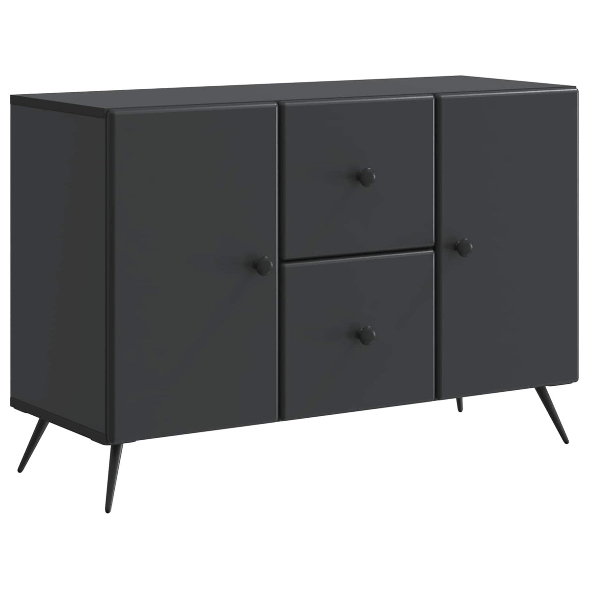 Sideboard med skuffe Sort 89 x 34,5 x 60 cm Konstrueret træ