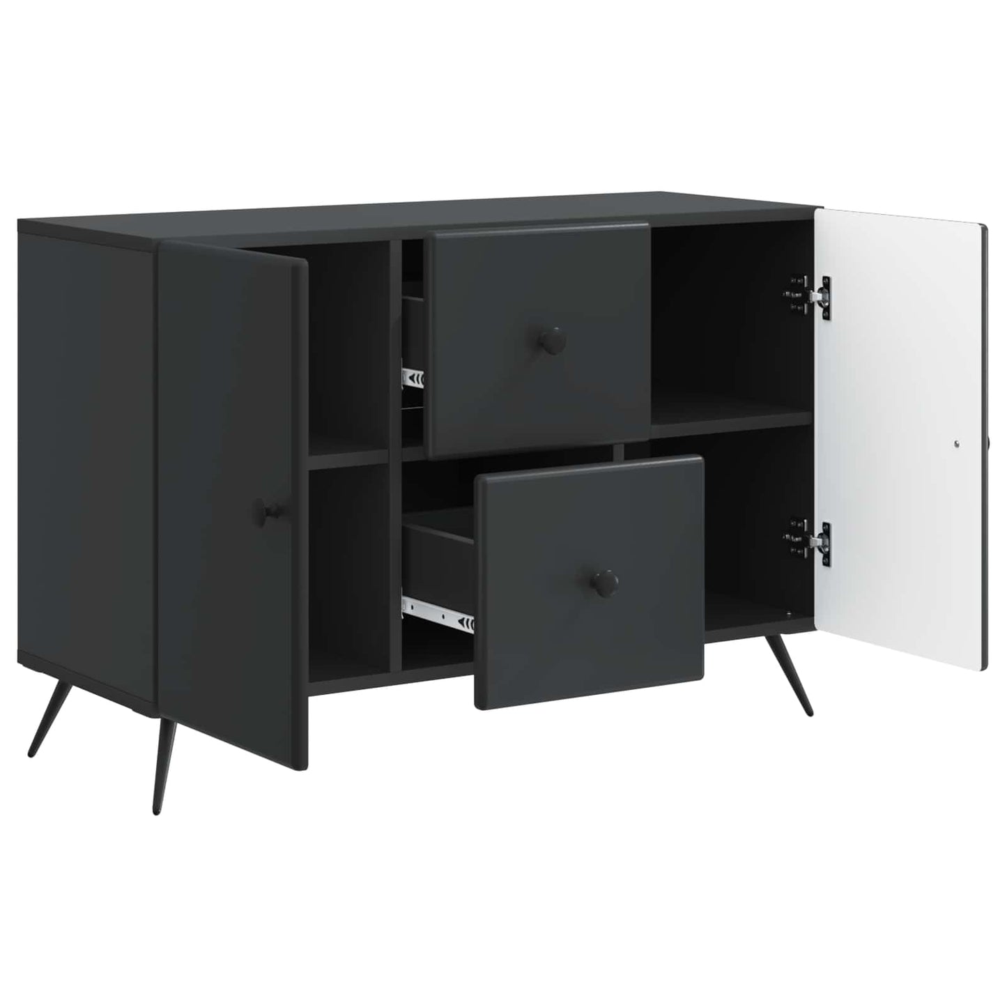 Sideboard med skuffe Sort 89 x 34,5 x 60 cm Konstrueret træ
