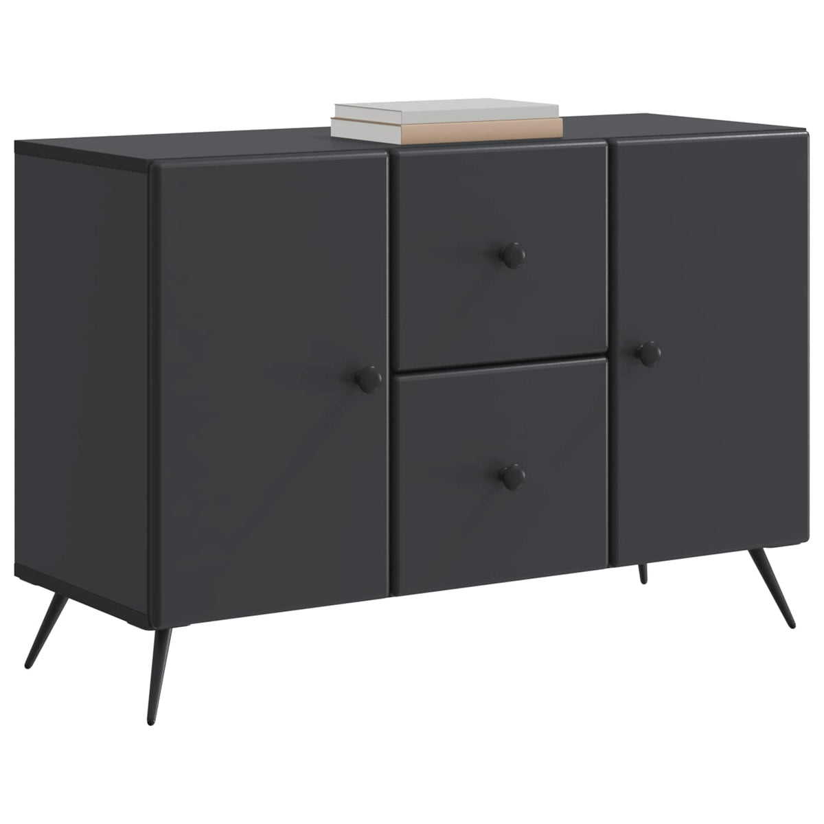 Sideboard med skuffe Sort 89 x 34,5 x 60 cm Konstrueret træ
