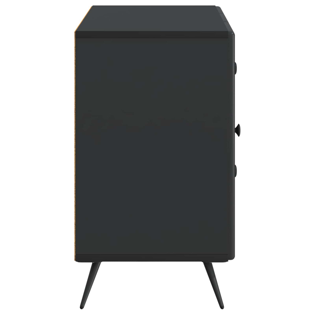 Sideboard med skuffe Sort 89 x 34,5 x 60 cm Konstrueret træ