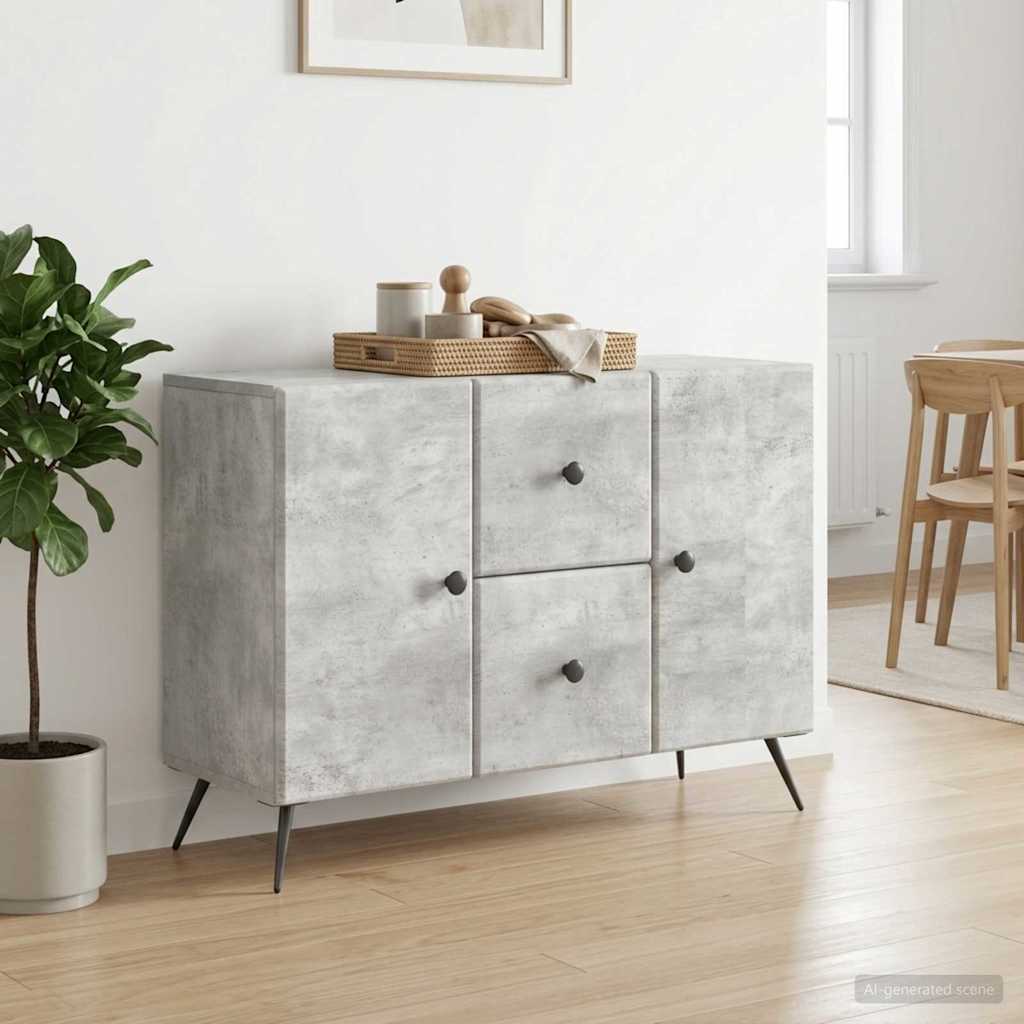 Sideboard Betongrå 89 x 34,5 x 60 cm Konstrueret træ