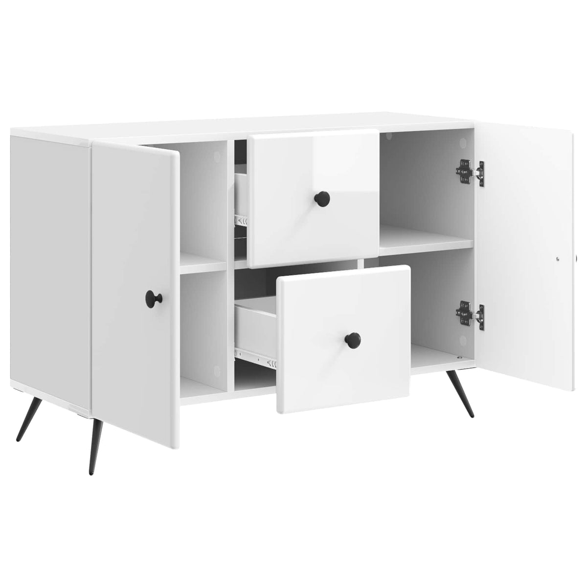 Sideboard Hvid højglans 89 x 34,5 x 60 cm Konstrueret træ