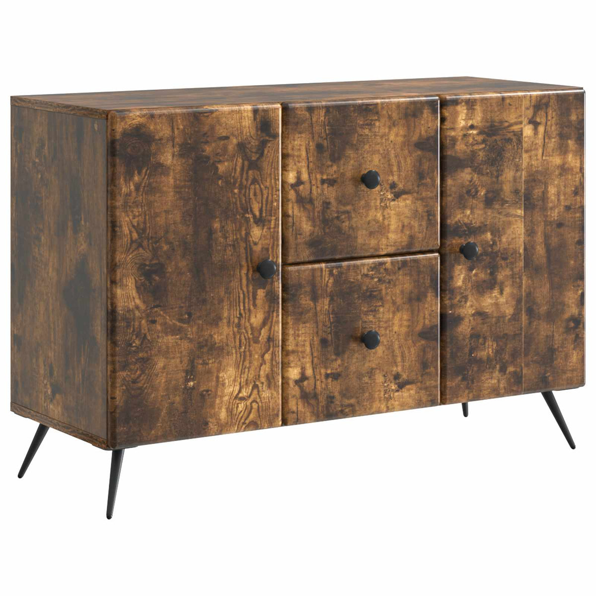 Sideboard med skuffe Røget eg 89 x 34,5 x 60 cm Konstrueret træ
