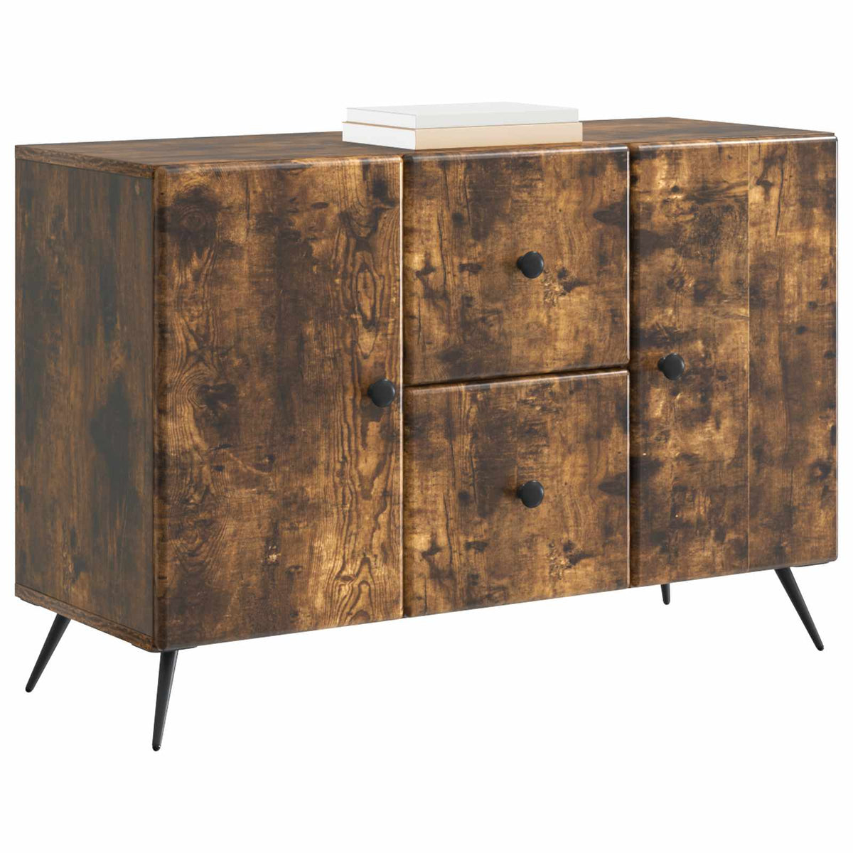 Sideboard med skuffe Røget eg 89 x 34,5 x 60 cm Konstrueret træ