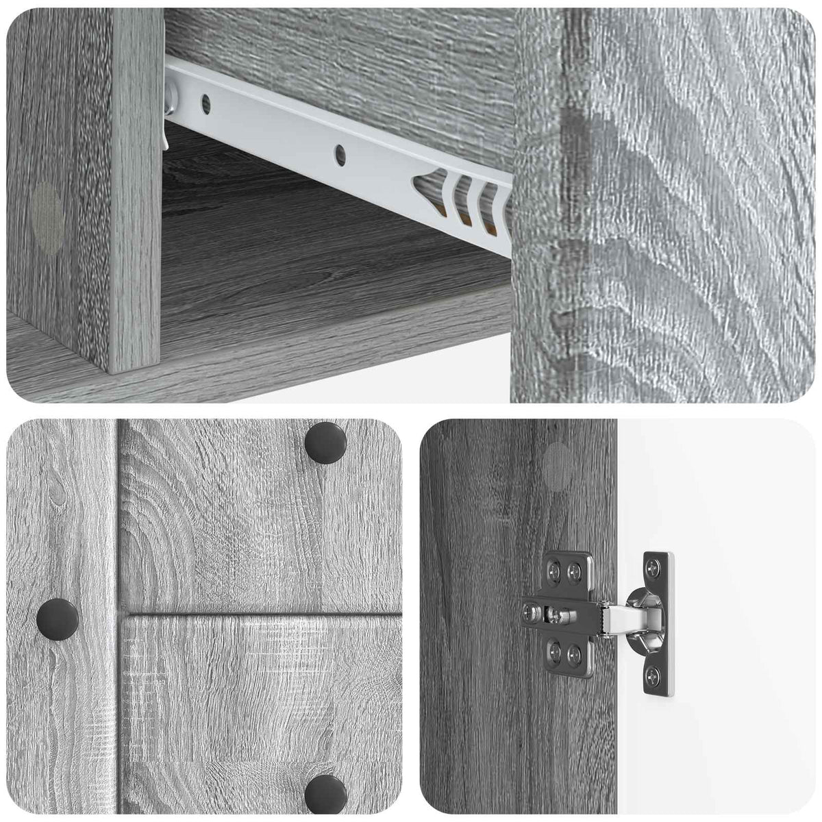 Sideboard Grå sonoma-eg 89 x 34,5 x 60 cm Konstrueret træ