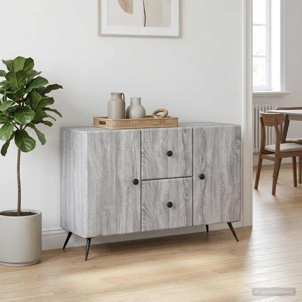 Sideboard Grå sonoma-eg 89 x 34,5 x 60 cm Konstrueret træ