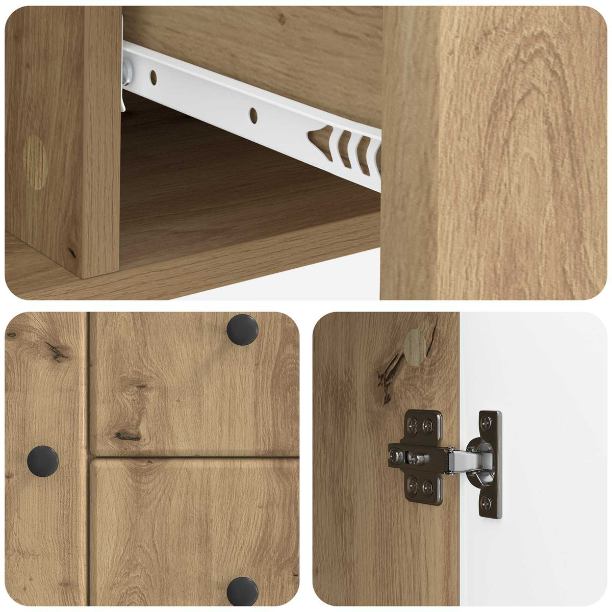 Sideboard Artisan-eg 89 x 34,5 x 60 cm Konstrueret træ