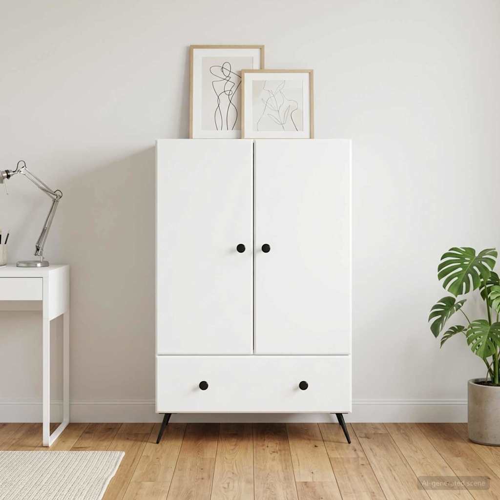 Sideboard Hvid 66 x 34,5 x 95 cm Konstrueret træ