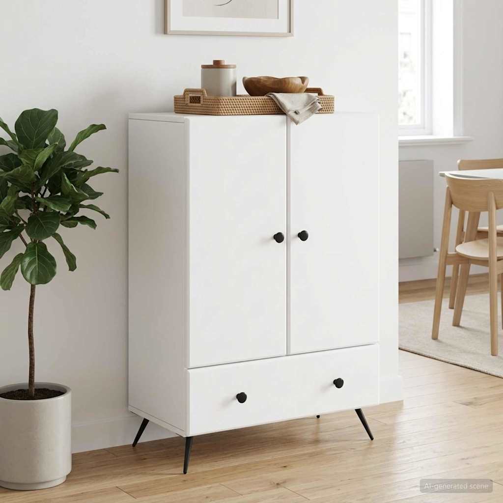 Sideboard Hvid 66 x 34,5 x 95 cm Konstrueret træ