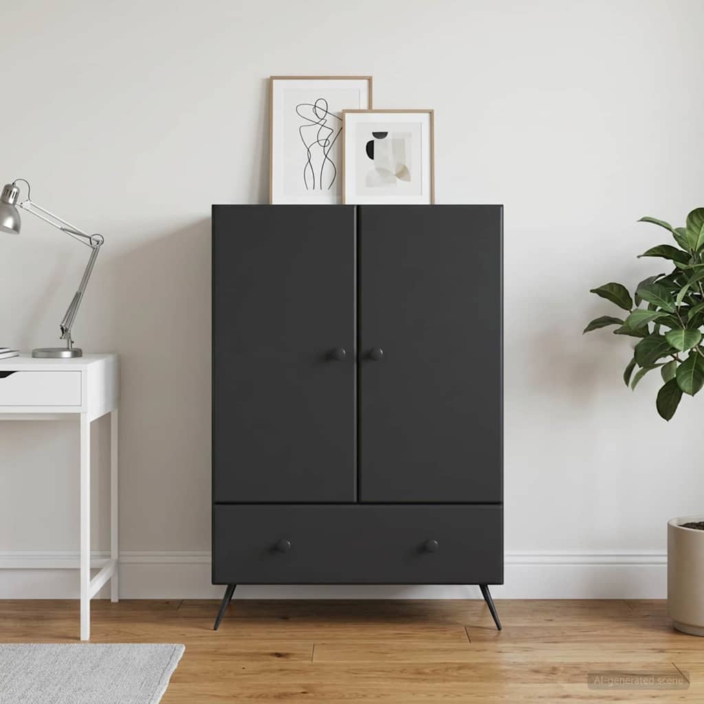 Sideboard Sort 66 x 34,5 x 95 cm Konstrueret træ