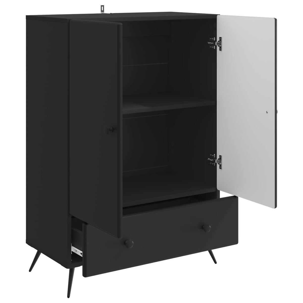 Sideboard Sort 66 x 34,5 x 95 cm Konstrueret træ