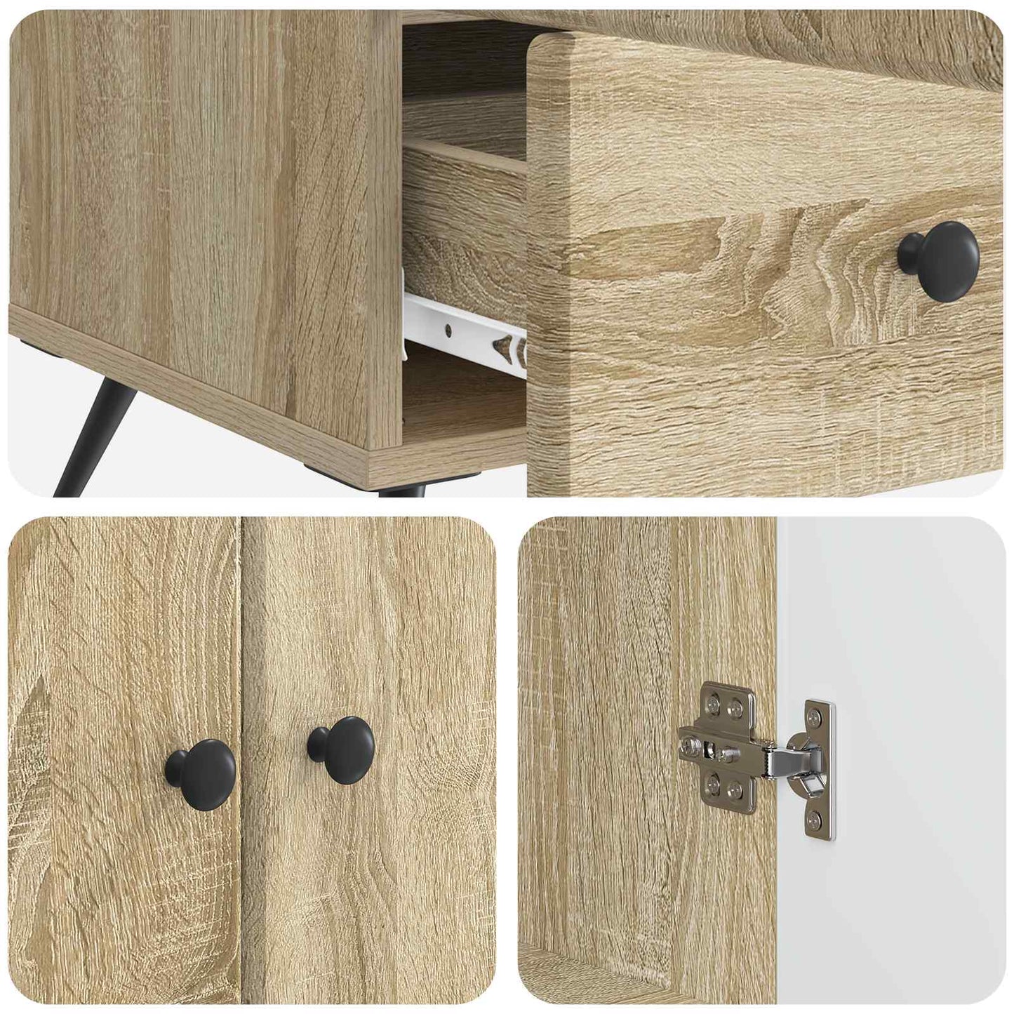 Sideboard Sonoma-eg 66 x 34,5 x 95 cm Konstrueret træ