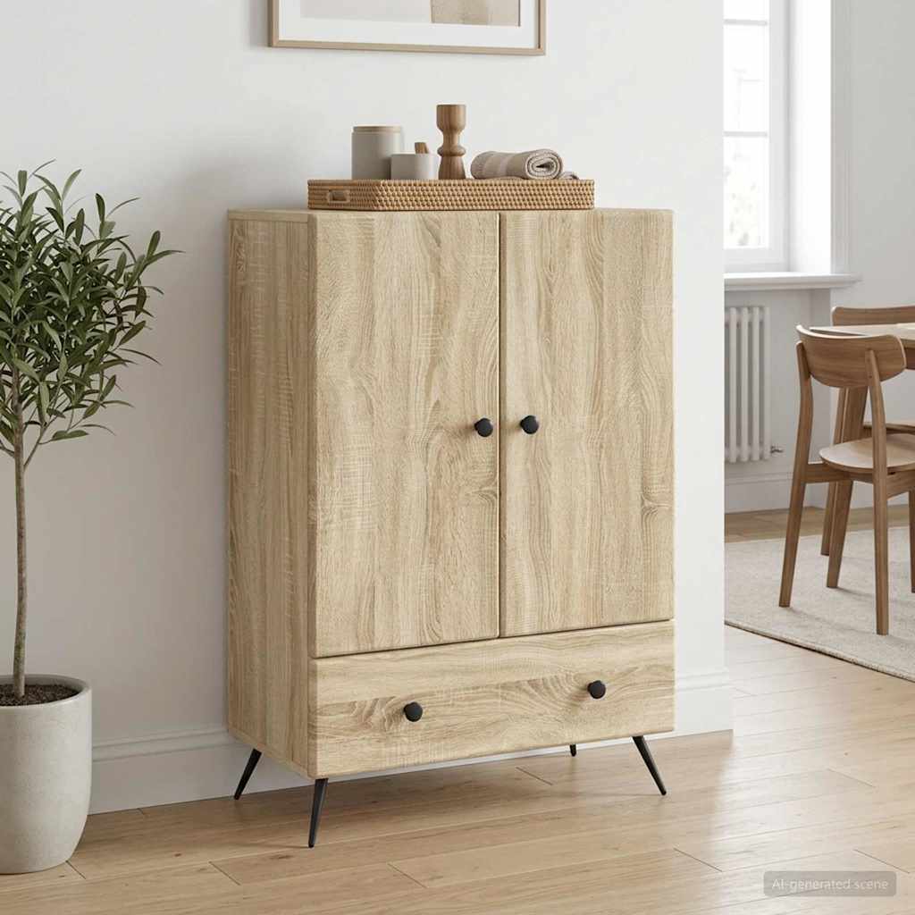 Sideboard Sonoma-eg 66 x 34,5 x 95 cm Konstrueret træ