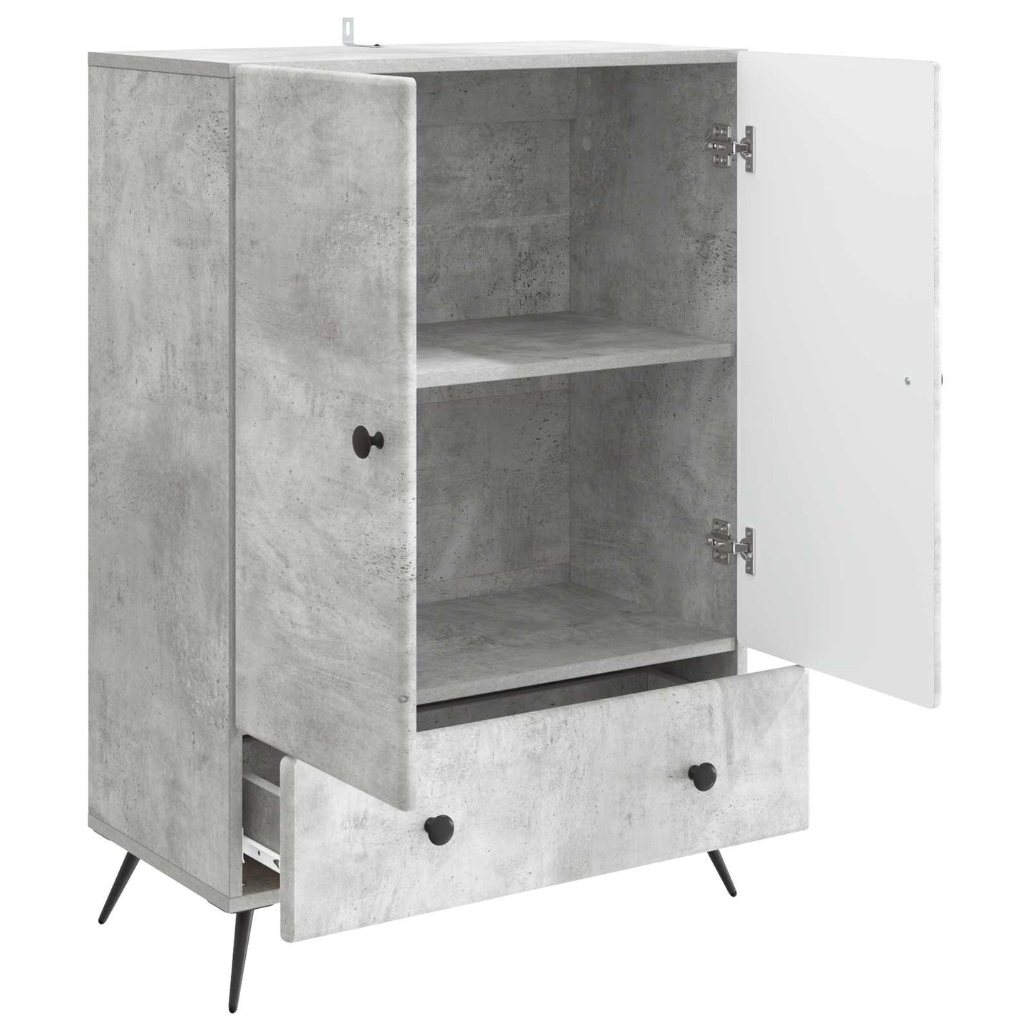 Sideboard Betongrå 66 x 34,5 x 95 cm Konstrueret træ