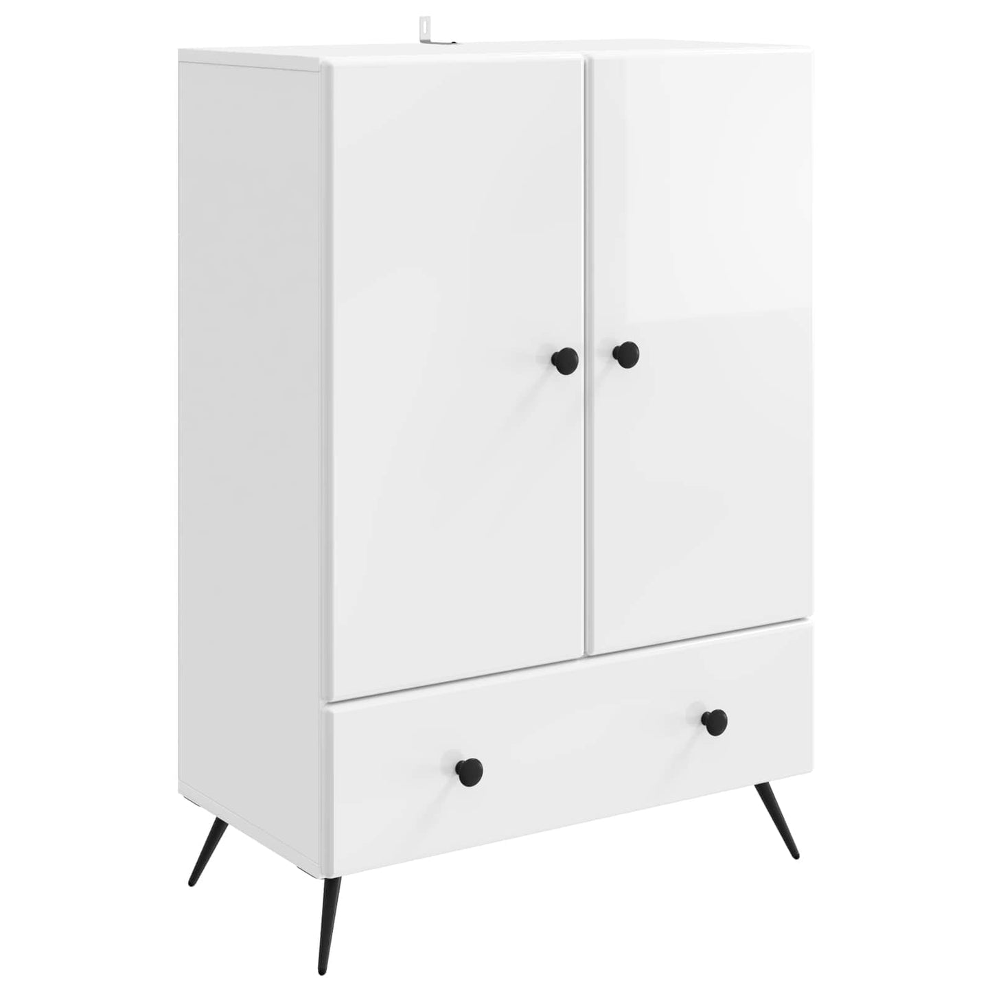 Sideboard Hvid højglans 66 x 34,5 x 95 cm Konstrueret træ