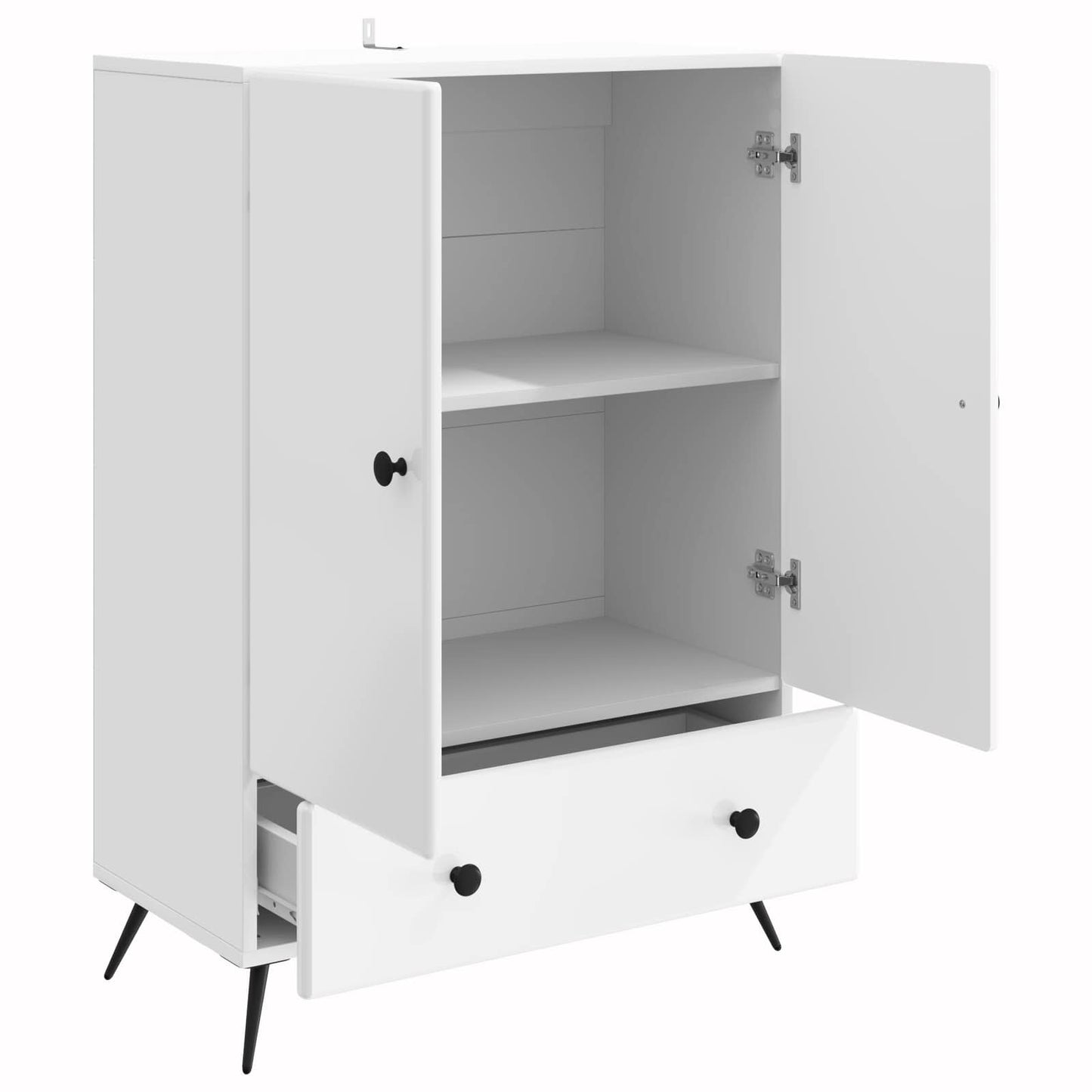 Sideboard Hvid højglans 66 x 34,5 x 95 cm Konstrueret træ