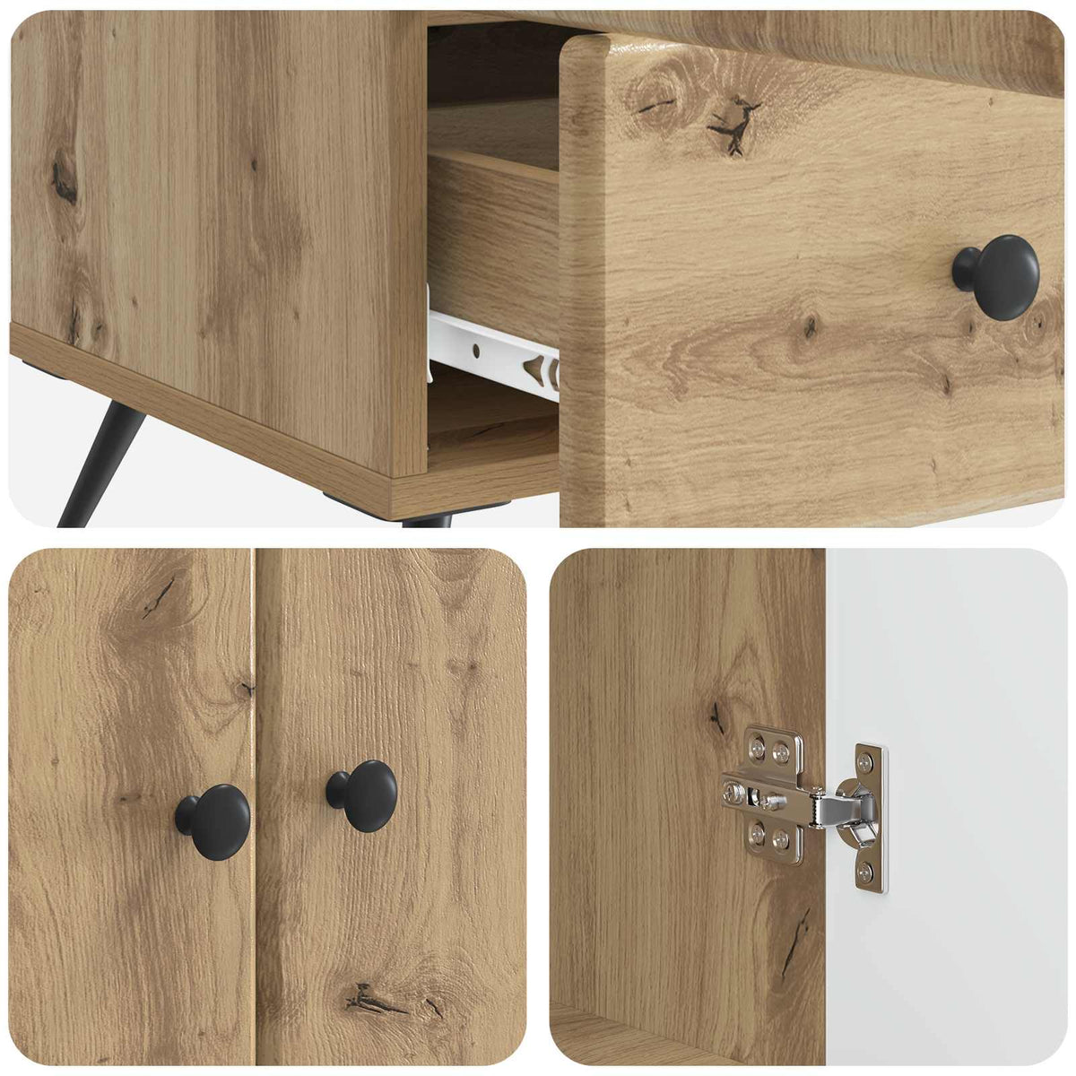 Sideboard Artisan-eg 66 x 34,5 x 95 cm Konstrueret træ