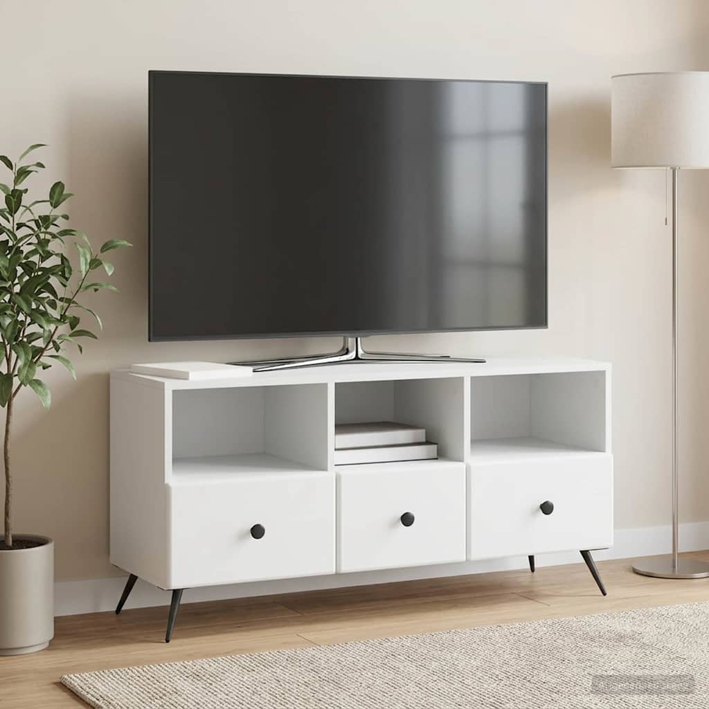TV-skab med skuffe Hvid 102 x 34,5 x 50 cm Konstrueret træ