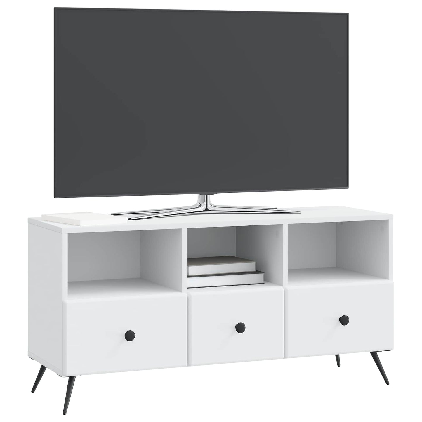 TV-skab med skuffe Hvid 102 x 34,5 x 50 cm Konstrueret træ