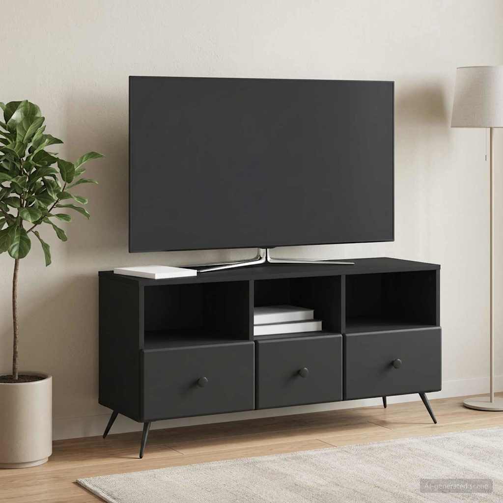 TV-skab med skuffe Sort 102 x 34,5 x 50 cm Konstrueret træ