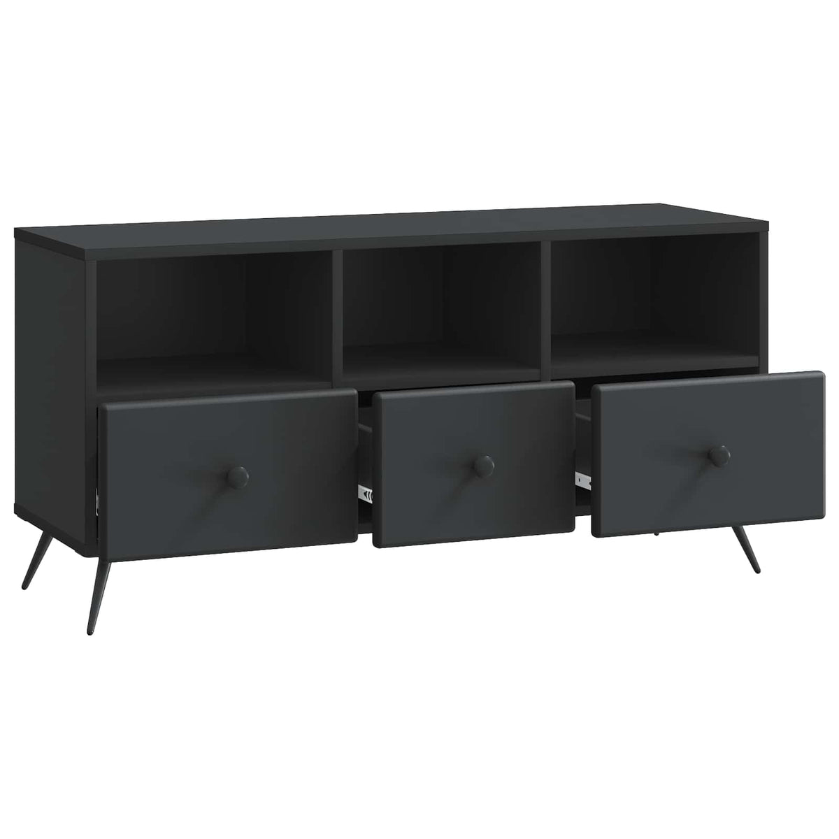TV-skab med skuffe Sort 102 x 34,5 x 50 cm Konstrueret træ