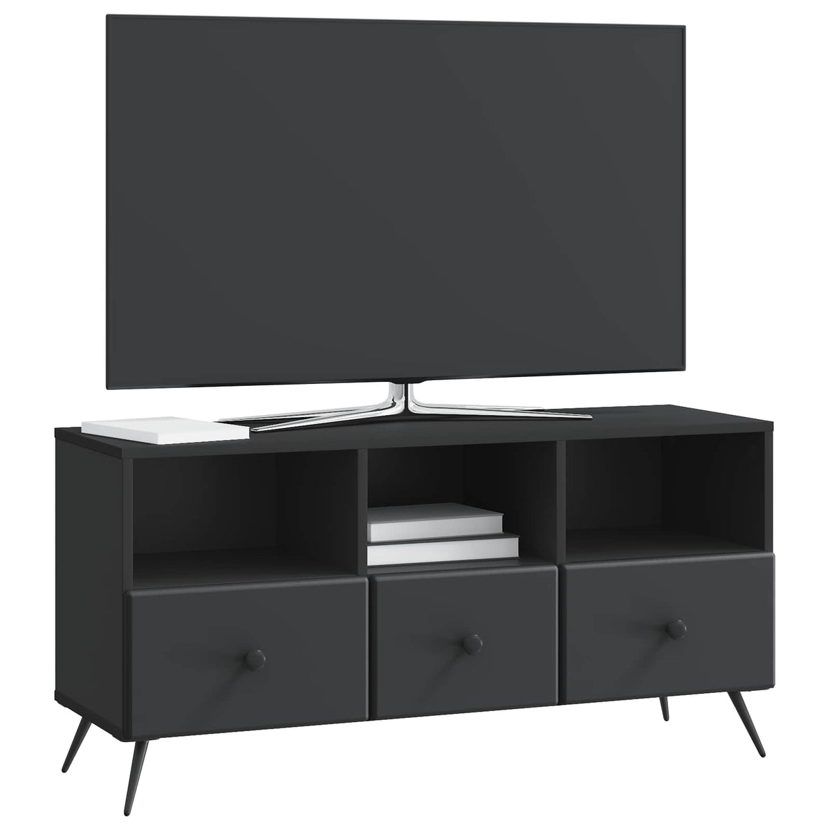 TV-skab med skuffe Sort 102 x 34,5 x 50 cm Konstrueret træ